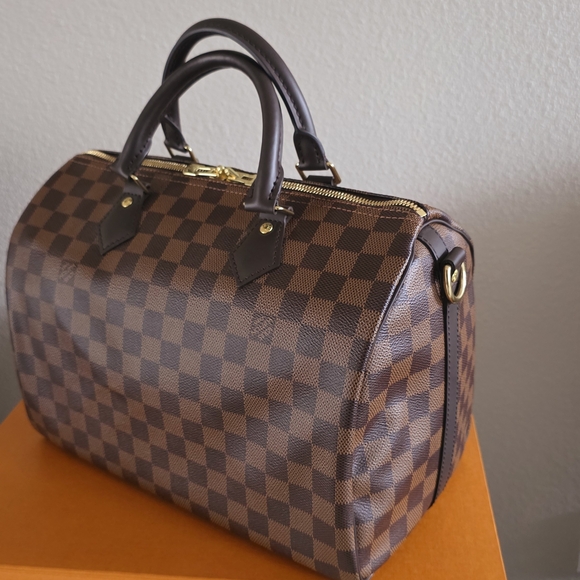 AUTHENTIC Louis Vuitton Speedy Bandoliere 30 Damier Ebene FULL SET & MORE - Picture 2 of 16